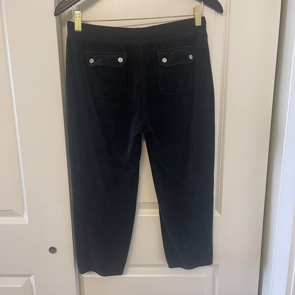 Juicy Couture Women's Y2K Black High-Waist Velour Velvet Jogger Pants Size S - Picture 3 of 11